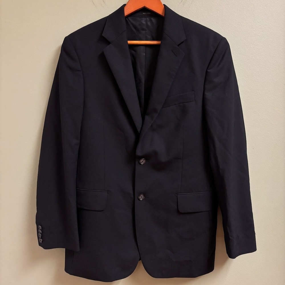Express Mens Black Wool Blazer Size 38S Single Breasted Classic Preppy